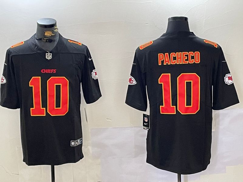 Men Kansas City Chiefs #10 Pacheco Black 2024 Nike Vapor Limited NFL Jersey style 1->kansas city chiefs->NFL Jersey